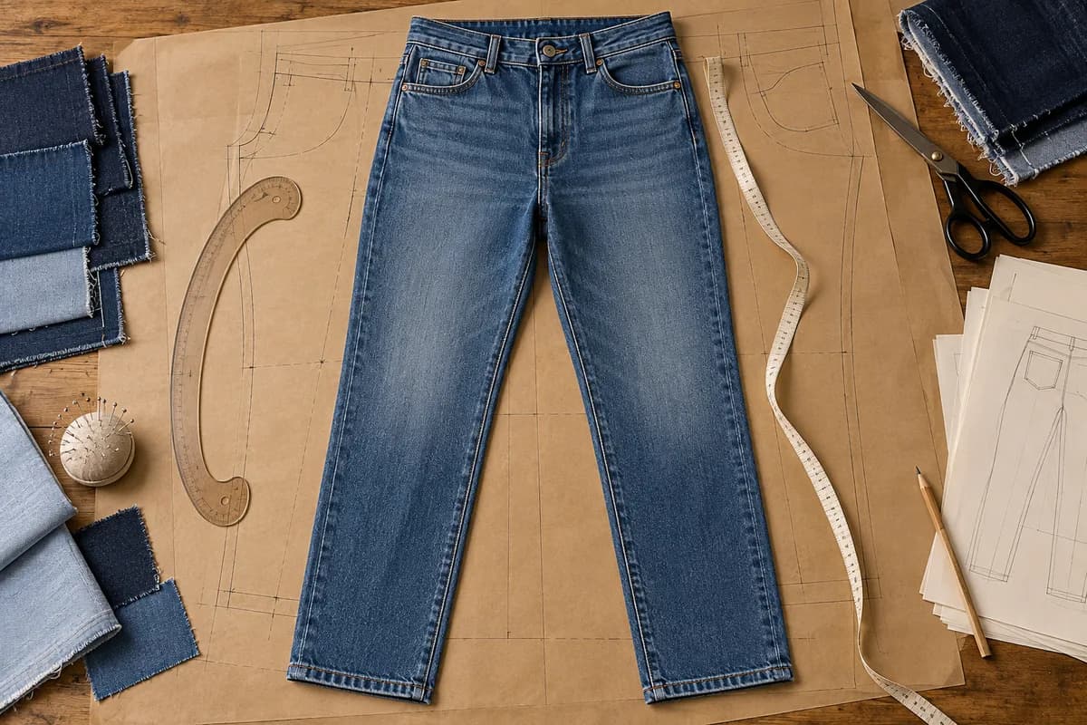 Illustration of denim measurements and sample specification planning