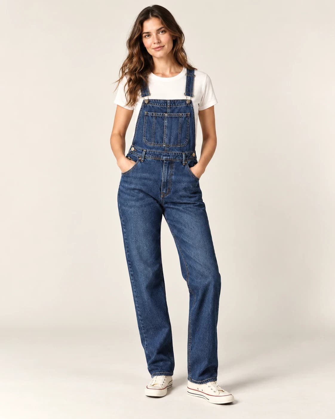 Women's Straight-Leg Denim Overalls · AI custom design visualization