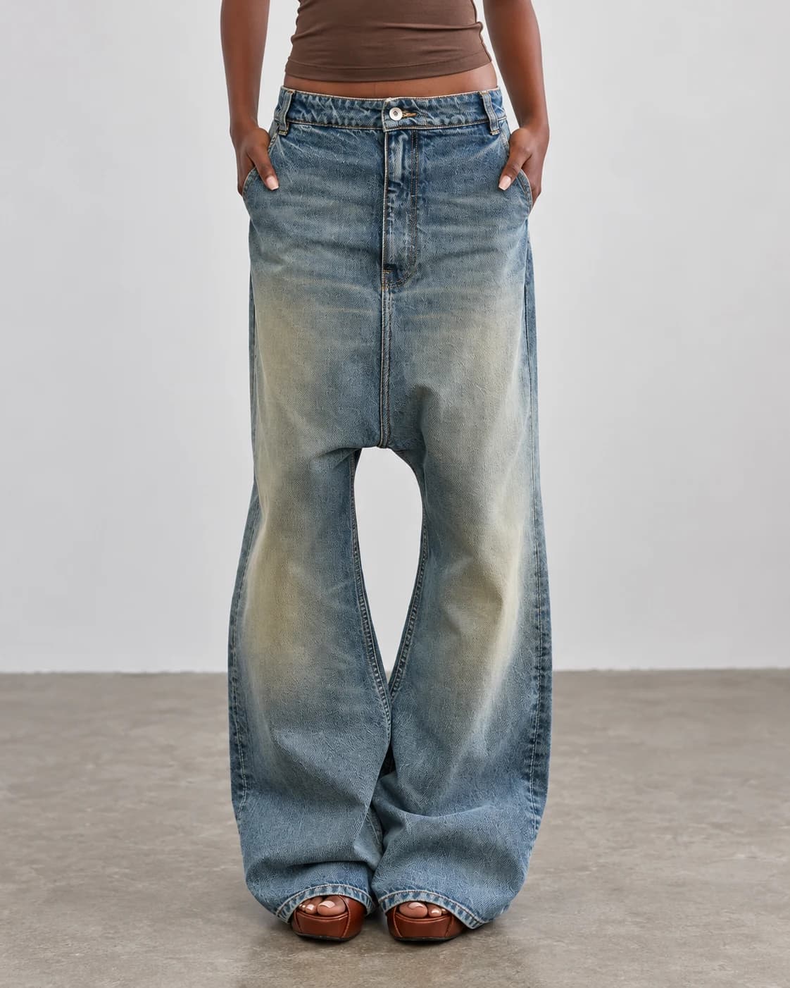 Women's Vintage Drop-Crotch Wide-Leg Jeans · AI custom design visualization
