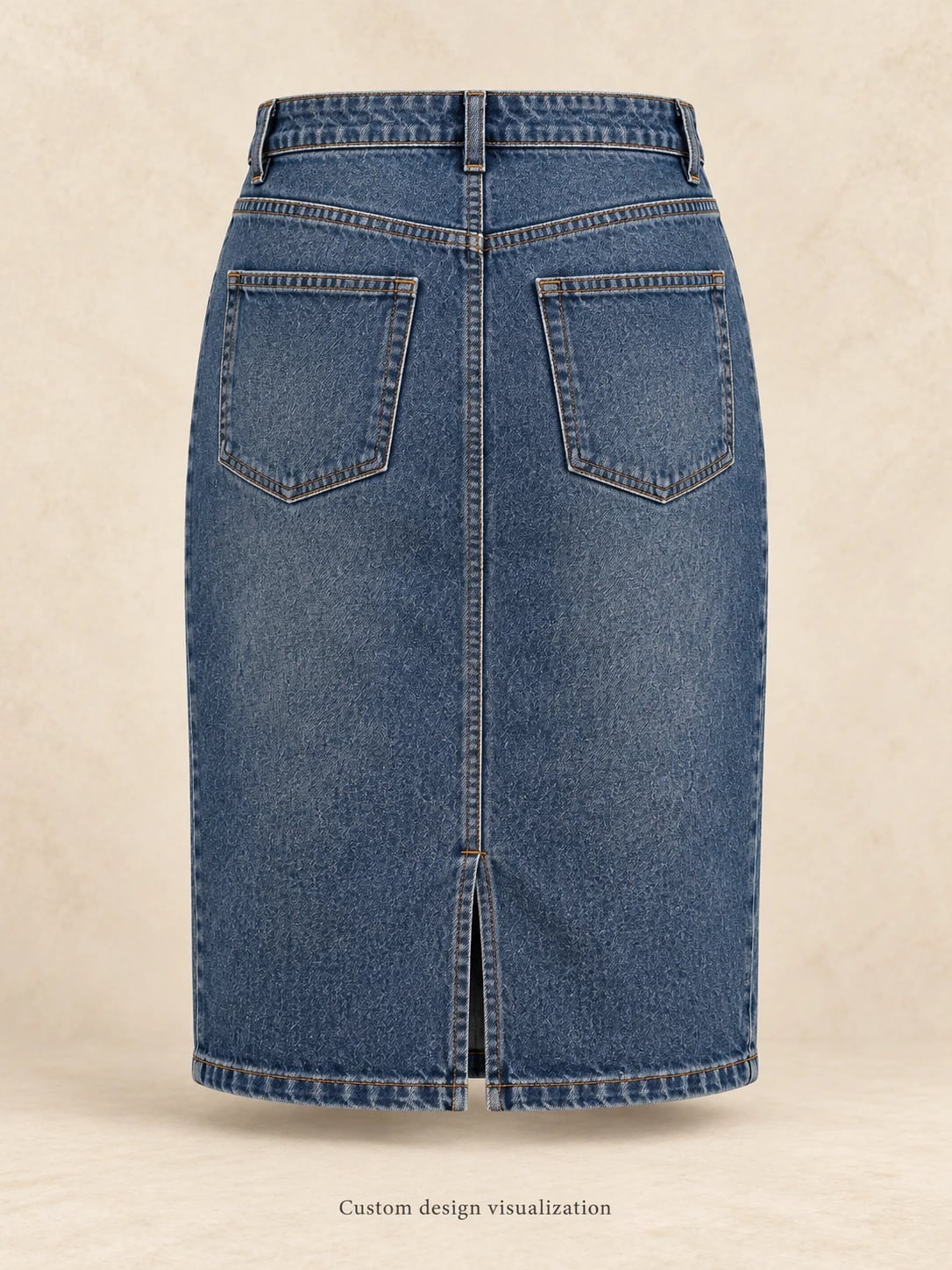 Back view with two patch pockets and center back vent, custom design visualization