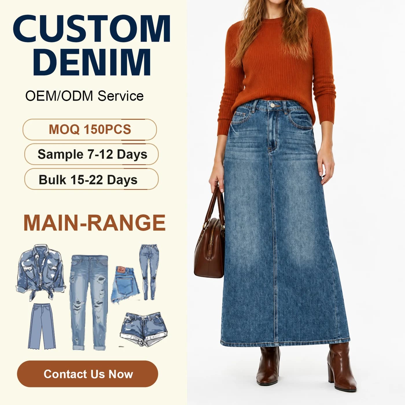 Women's Stretch Denim Cargo Mini Skirt High Waist Washed
