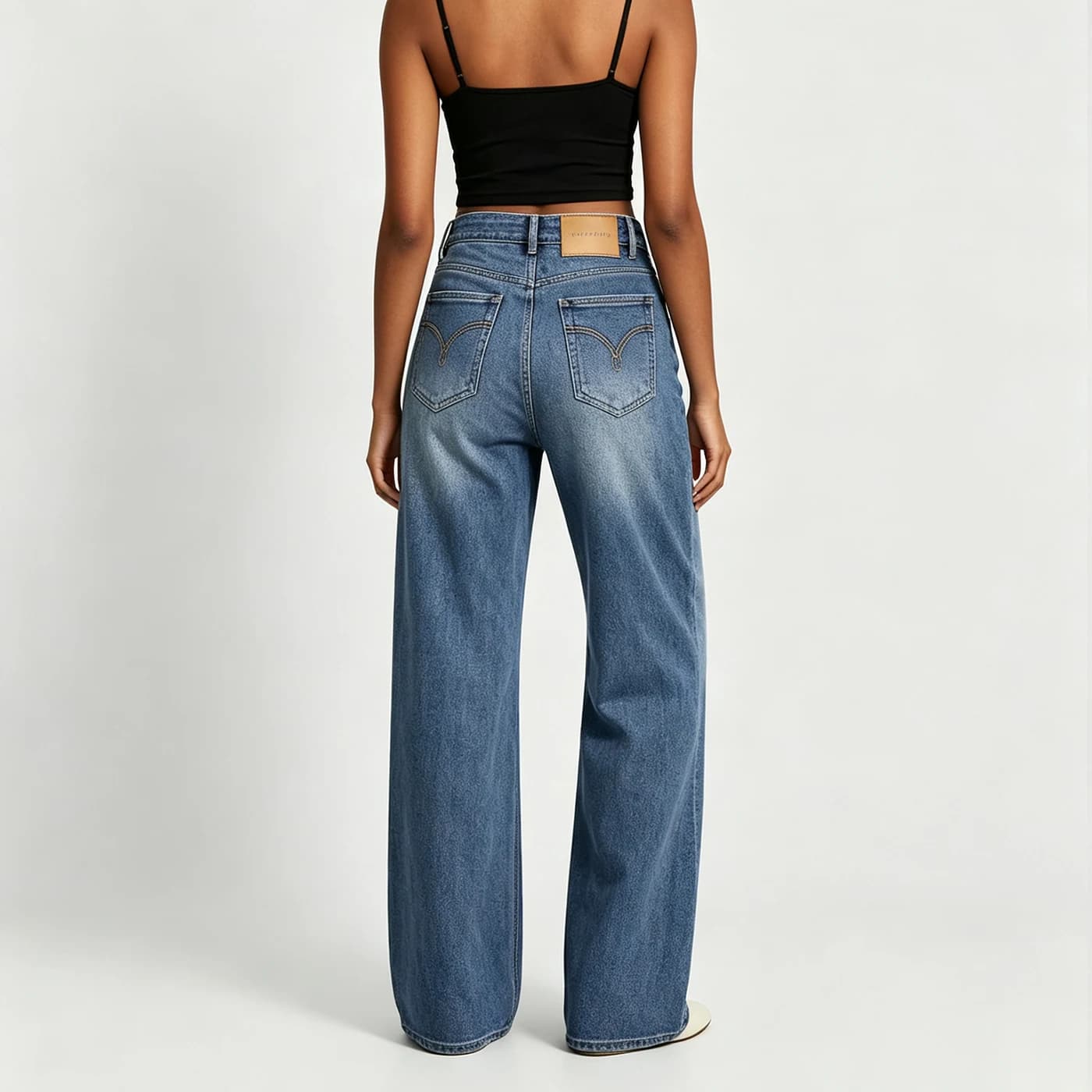 Women's Stretch Straight Leg Jeans Light Blue Denim Pants