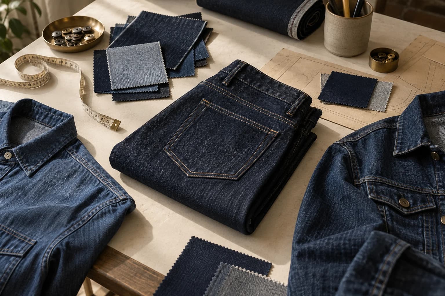 A denim development worktable