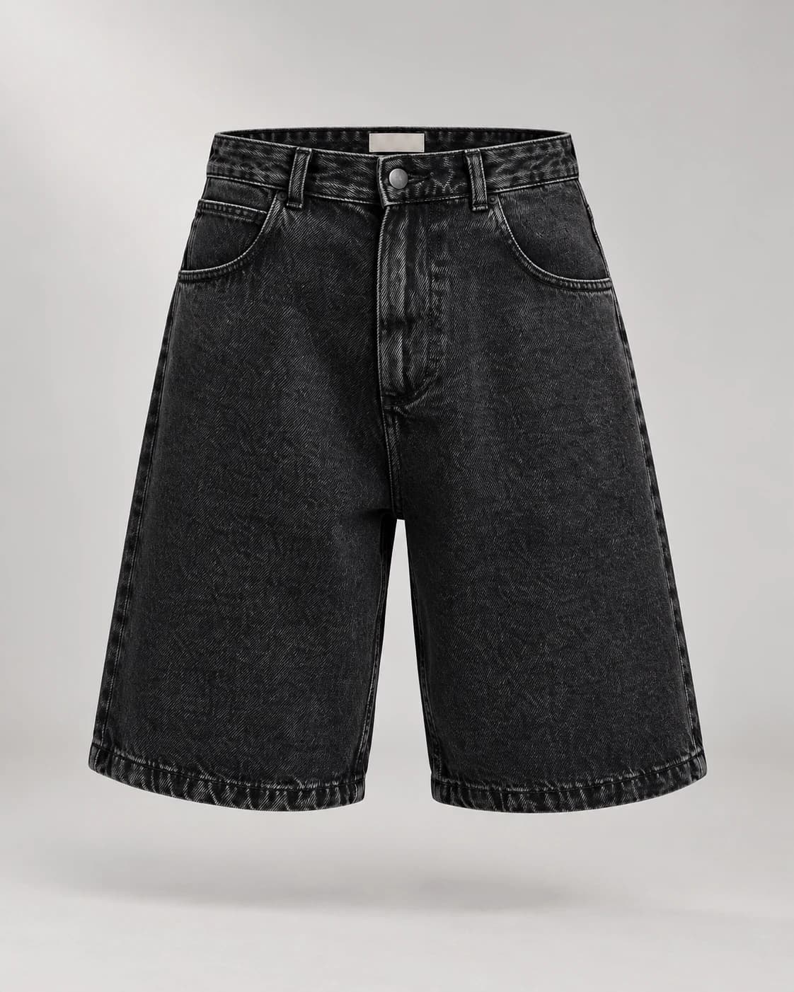 Black Straight Fit Denim Shorts · AI custom design visualization