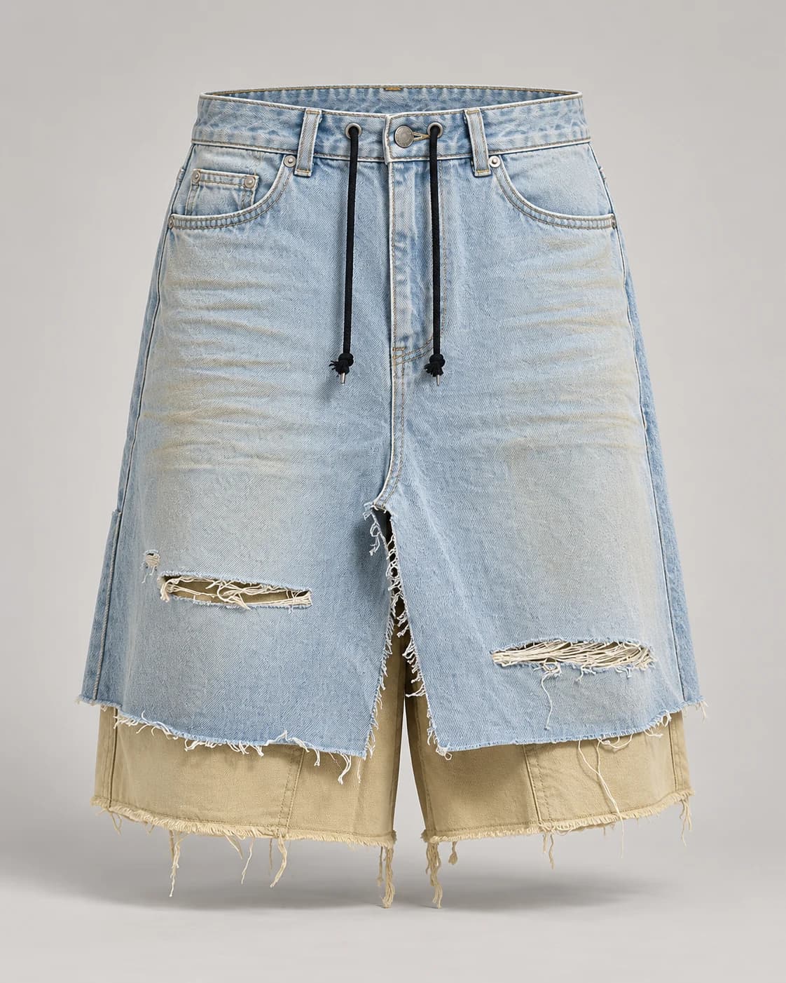 Light Blue Khaki Layered Shorts · AI custom design visualization