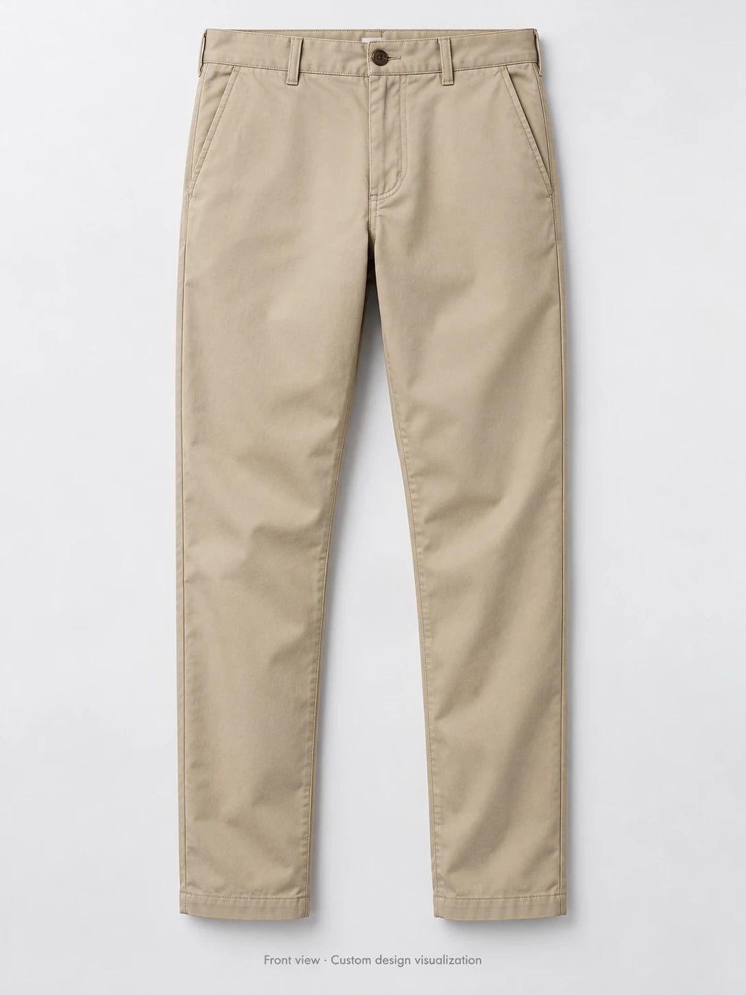 Men’s Khaki Twill Chinos Custom Development — front — custom design visualization