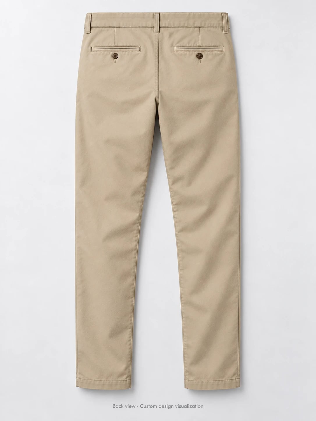 Men’s Khaki Twill Chinos Custom Development — back — custom design visualization