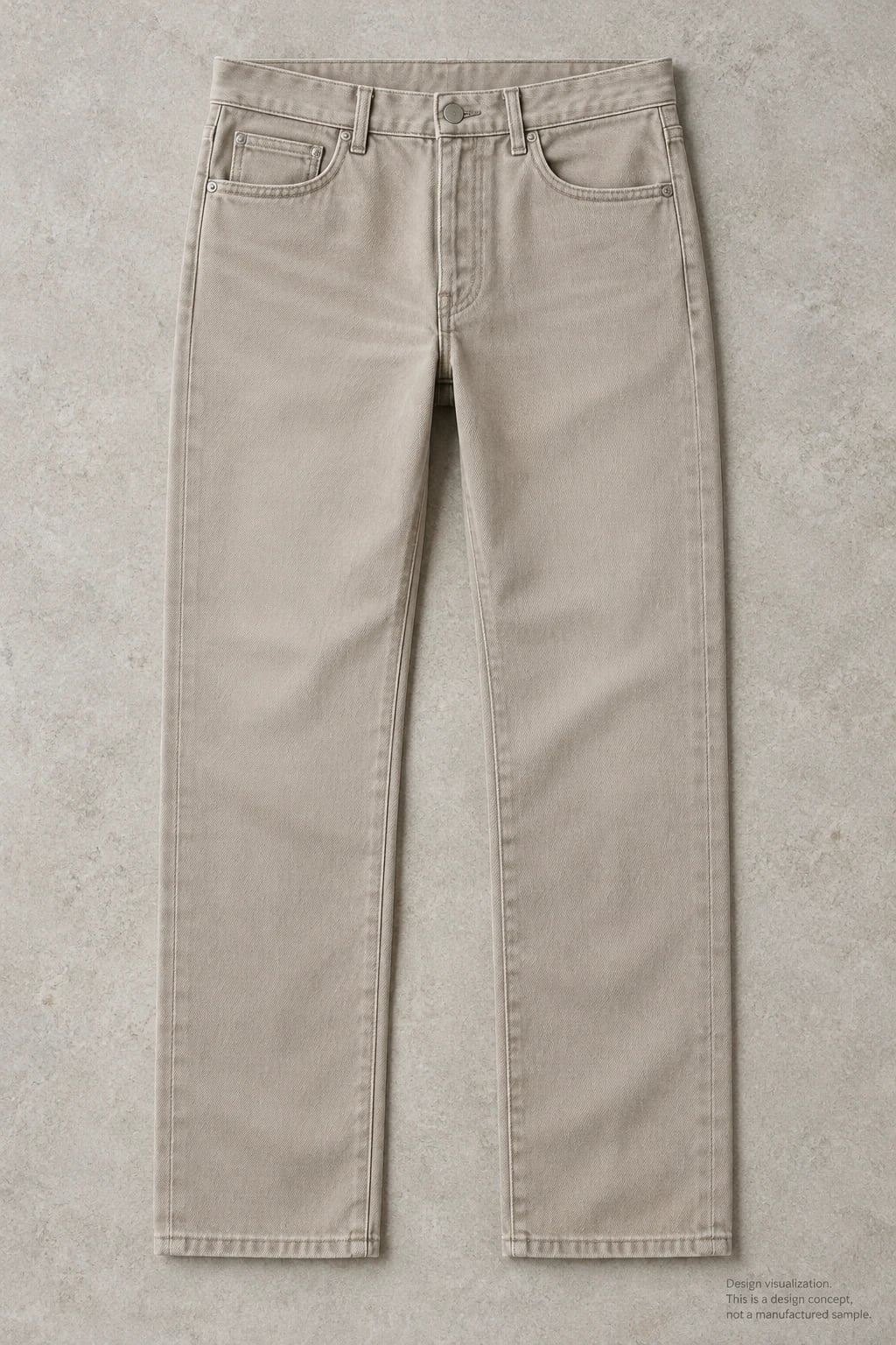 Custom Men's Taupe Straight-Leg Five-Pocket Jeans — front — custom design visualization