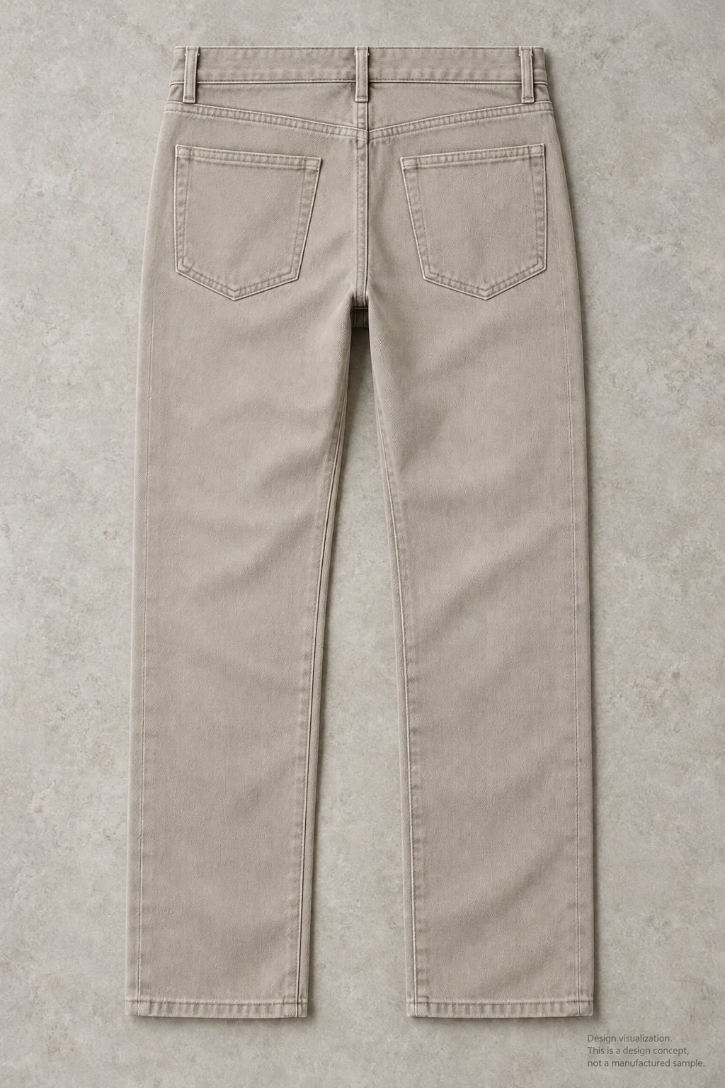 Custom Men's Taupe Straight-Leg Five-Pocket Jeans — back — custom design visualization