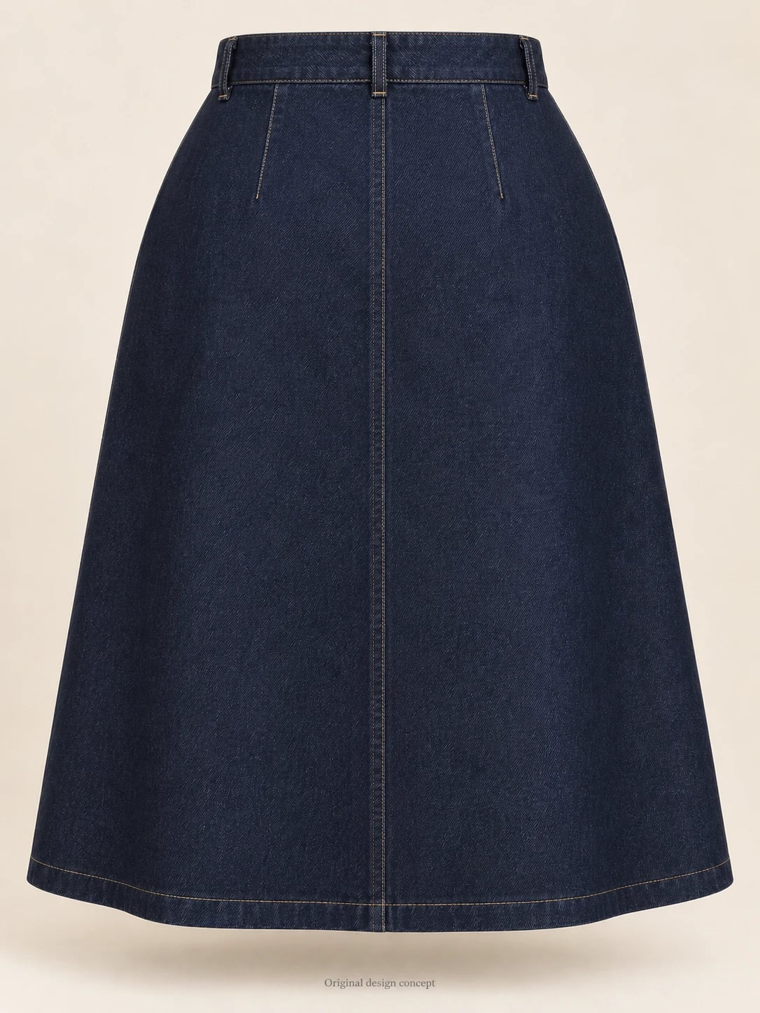 Custom Women’s Plus-Size Button-Front Denim Midi Skirt — back — custom design visualization
