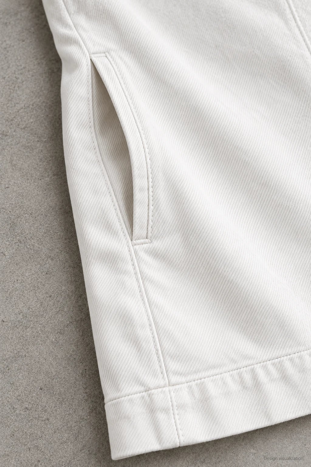 Custom Women's White Crewneck Short-Sleeve Denim Dress — detail — custom design visualization