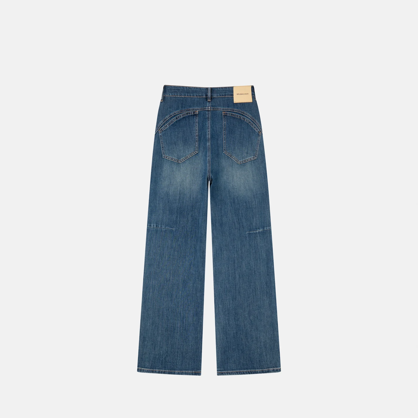 Women's Stretch Straight Leg Jeans Blue Loose Denim Pants — product detail 3