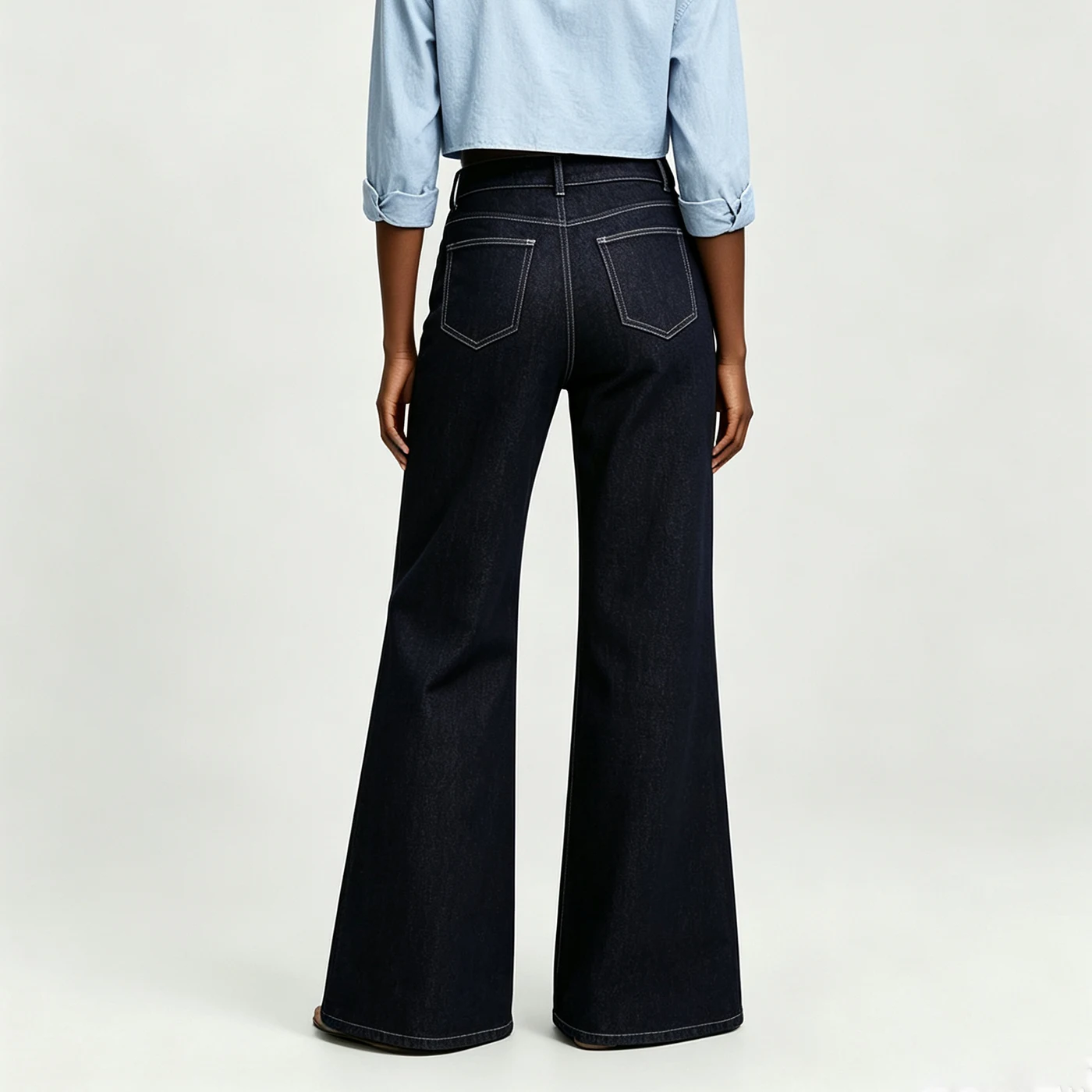 Stretch Flared Jeans High Waist Loose Denim Long Pants — product detail 2