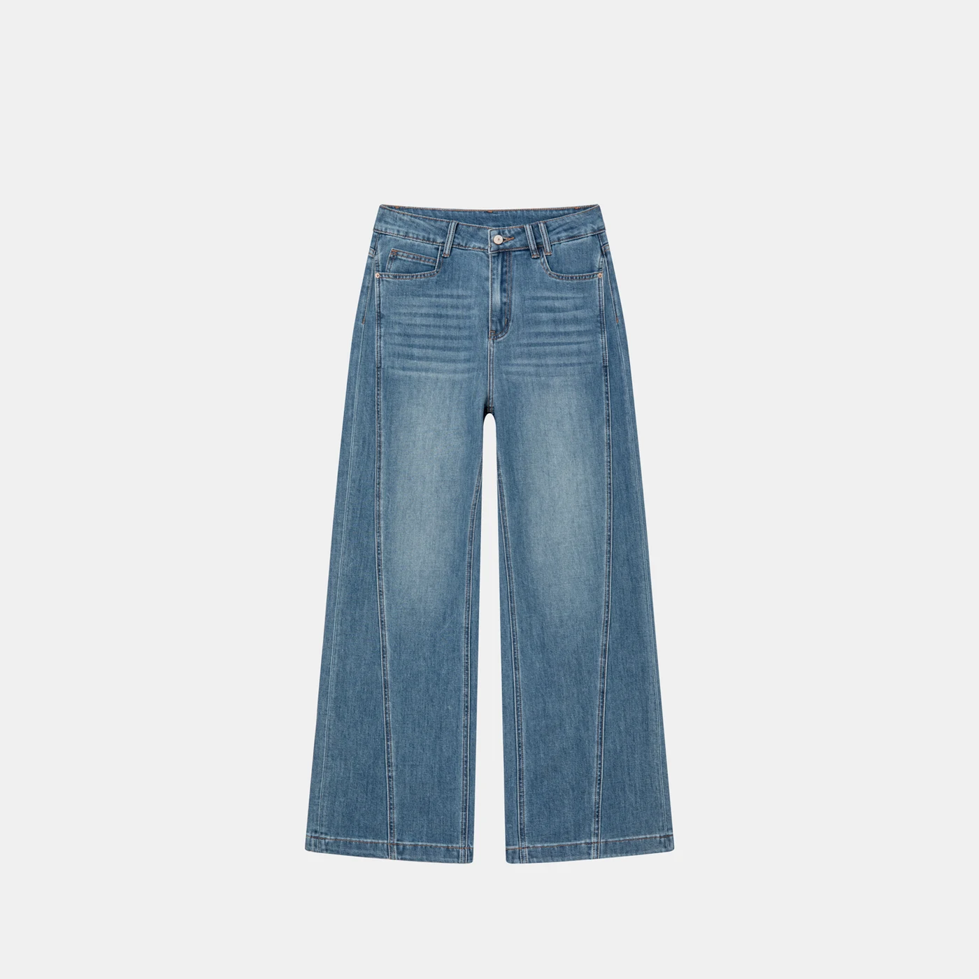 Women's Stretch Straight Leg Jeans Blue Loose Denim Pants — product detail 3