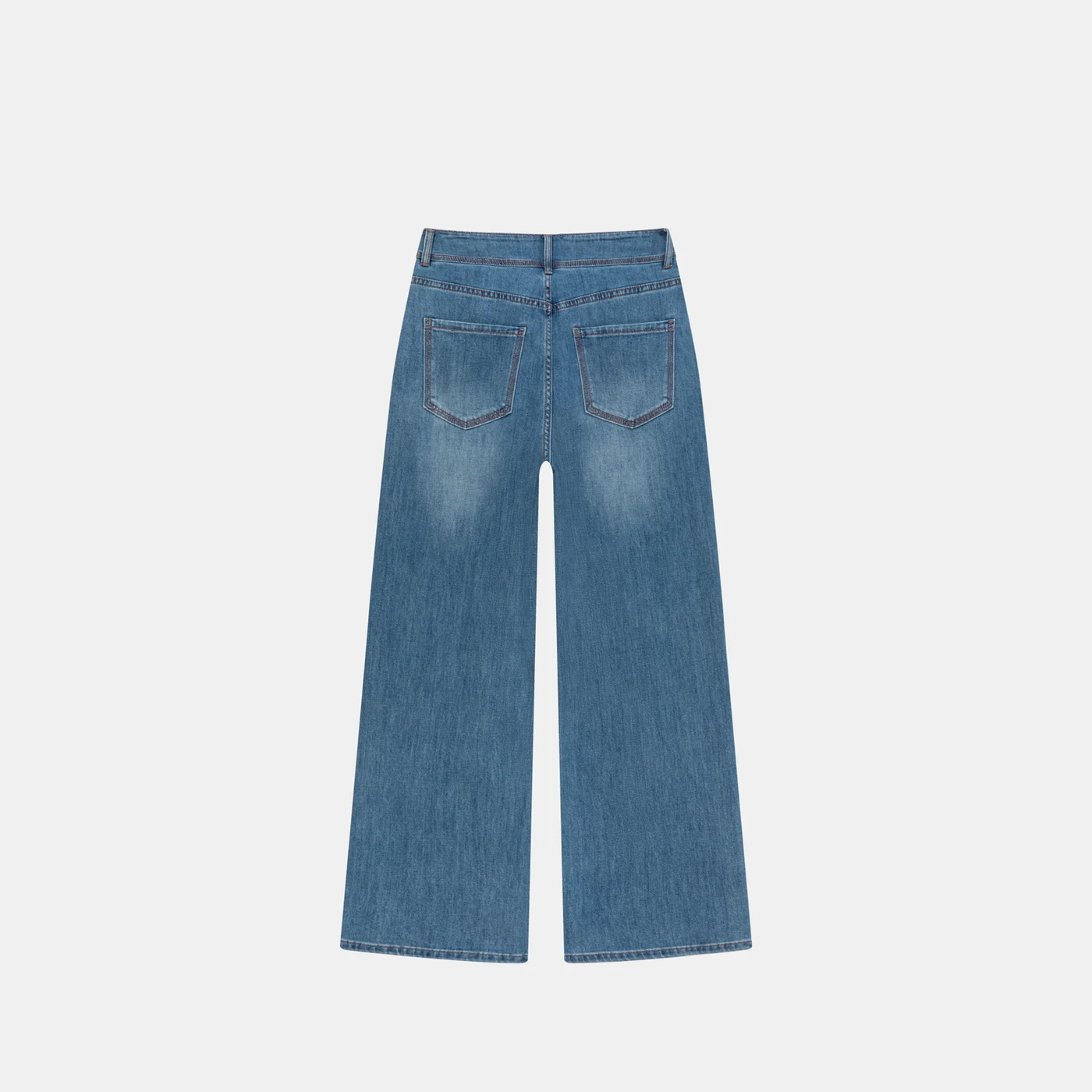 Women's Stretch Straight Leg Jeans Blue Loose Denim Pants — product detail 3