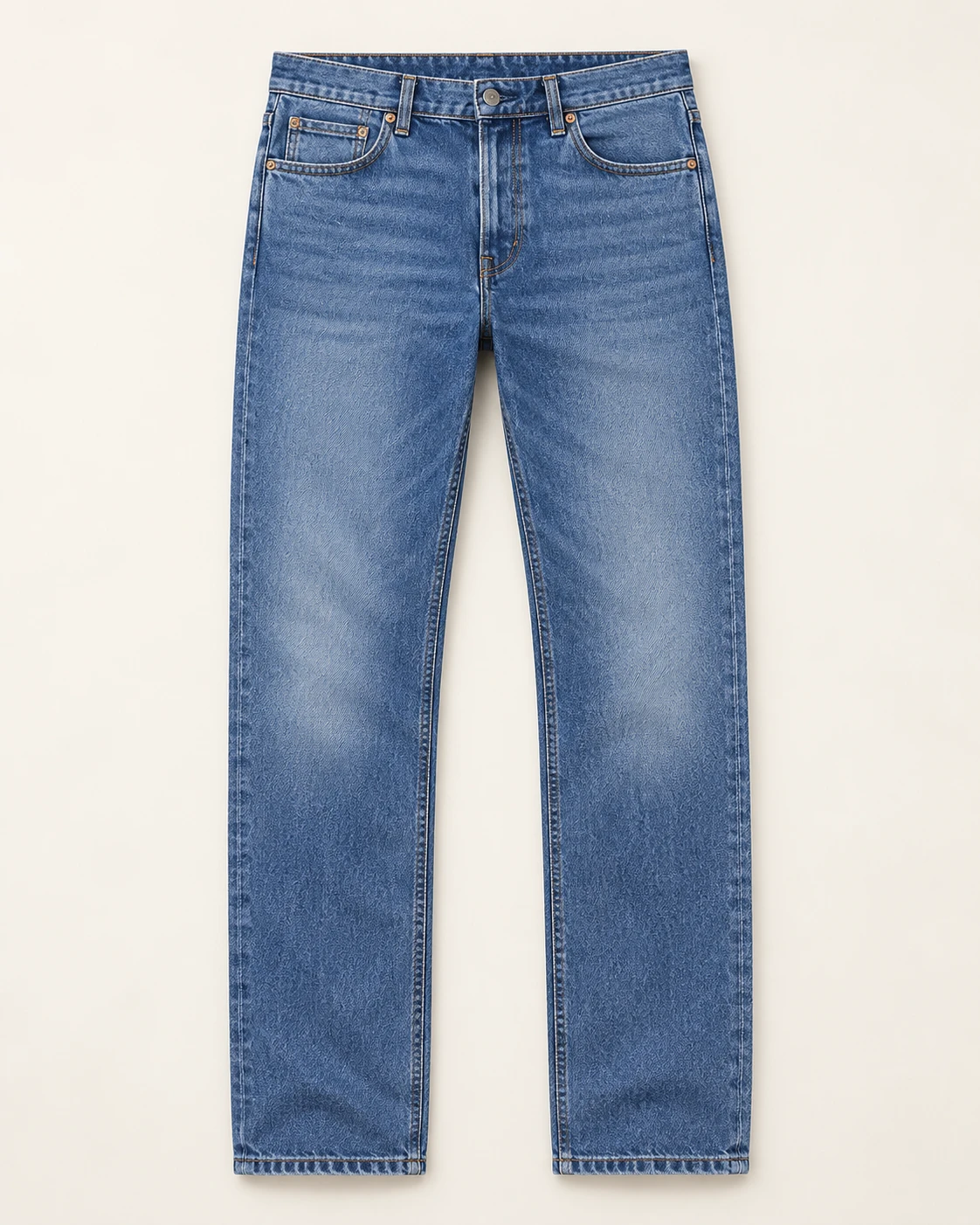 Men's Classic Straight-Leg Jeans — Flat front — AI design visualization