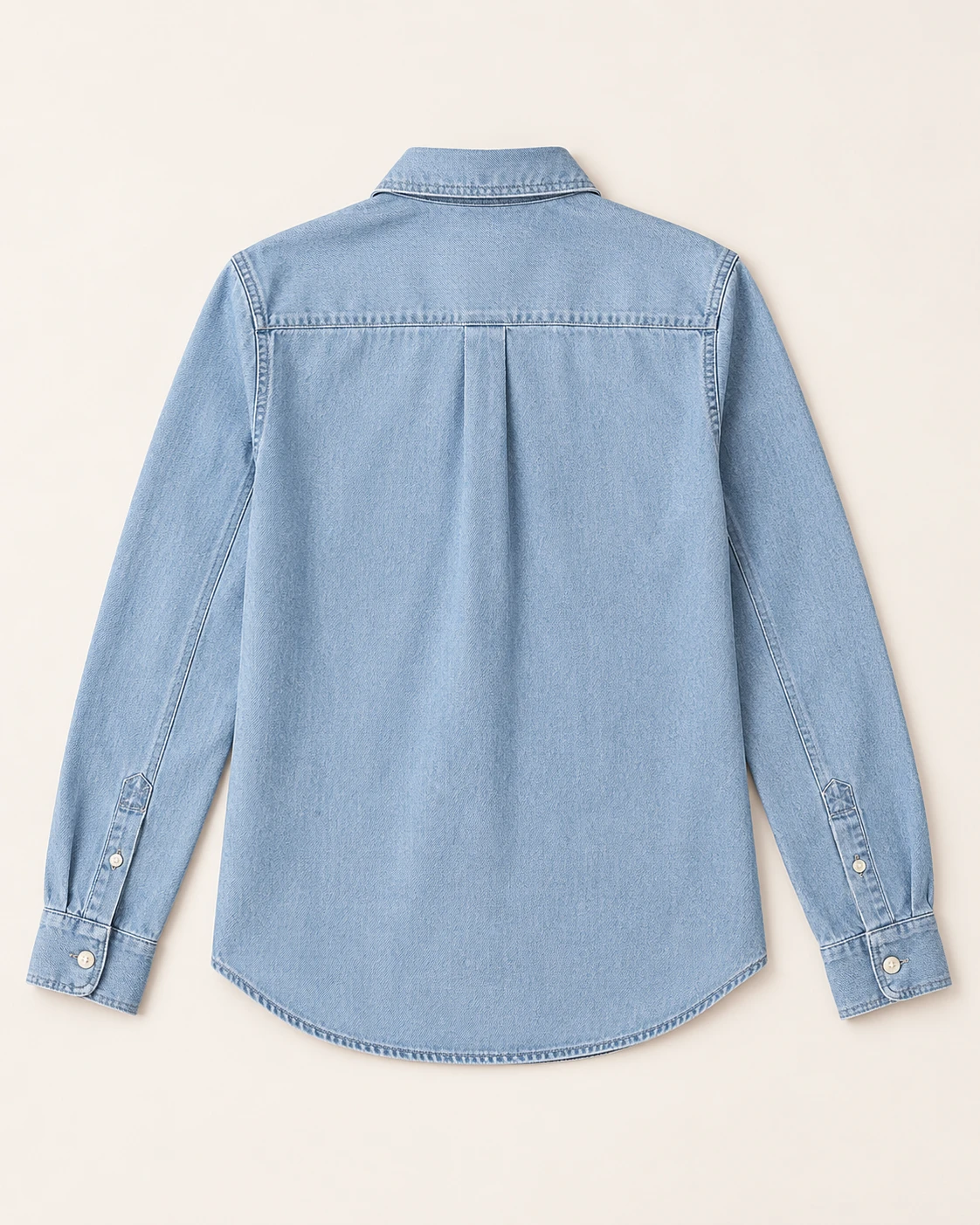 Women's Twin-Pocket Denim Shirt — Flat back — AI design visualization