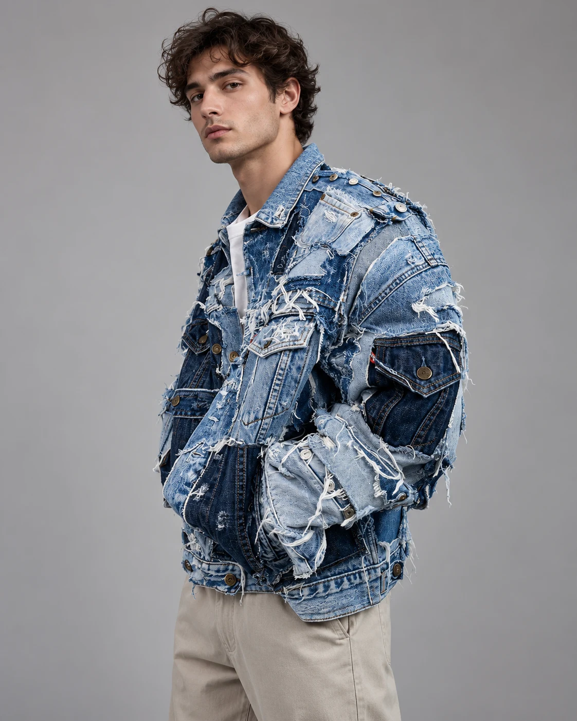 Blue Reconstructed Pocket Denim Jacket — AI design reference 3
