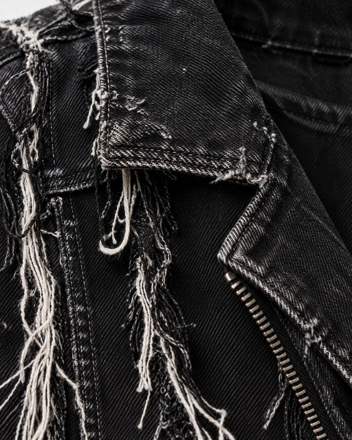 Black Frayed Denim Biker Jacket — AI design reference 4