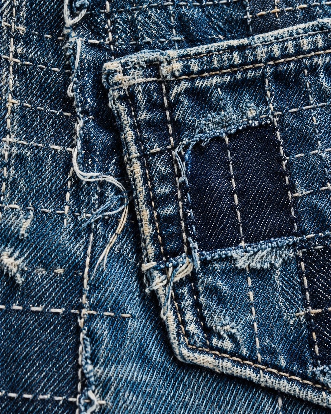 Dark Blue Allover Stitch Denim Shorts — AI design reference 5