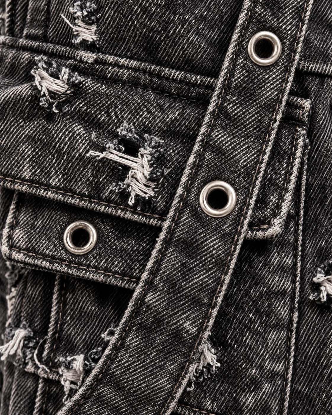 Black Grey Eyelet Strap Cargo Shorts — AI design reference 5