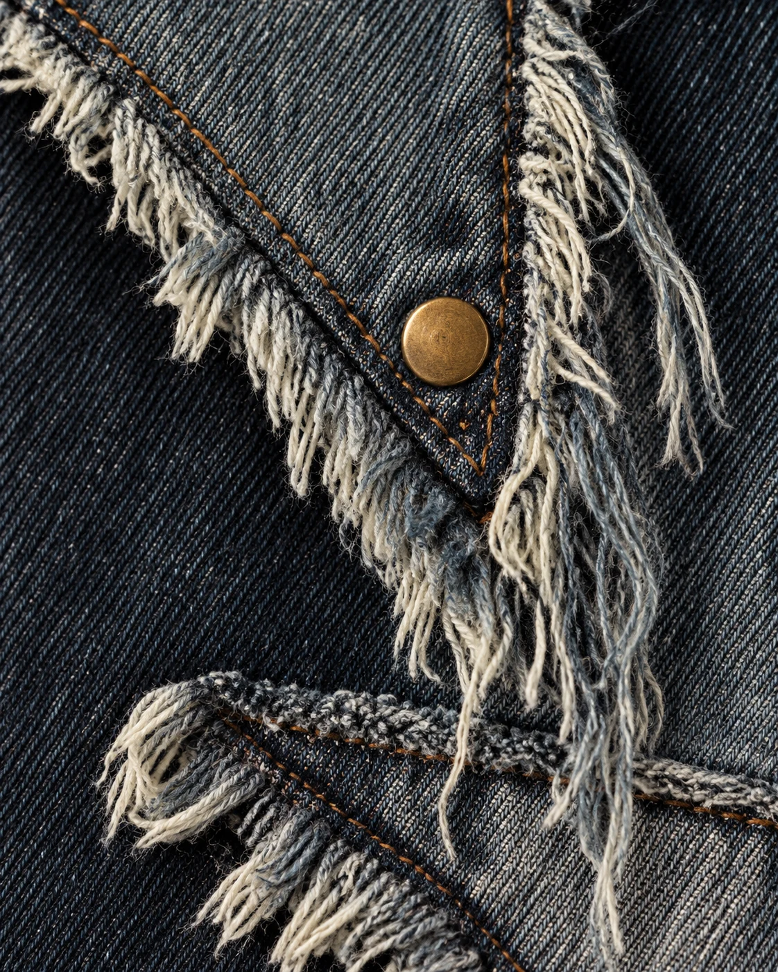 Dark Blue Raw Edge Panel Shorts — AI design reference 5