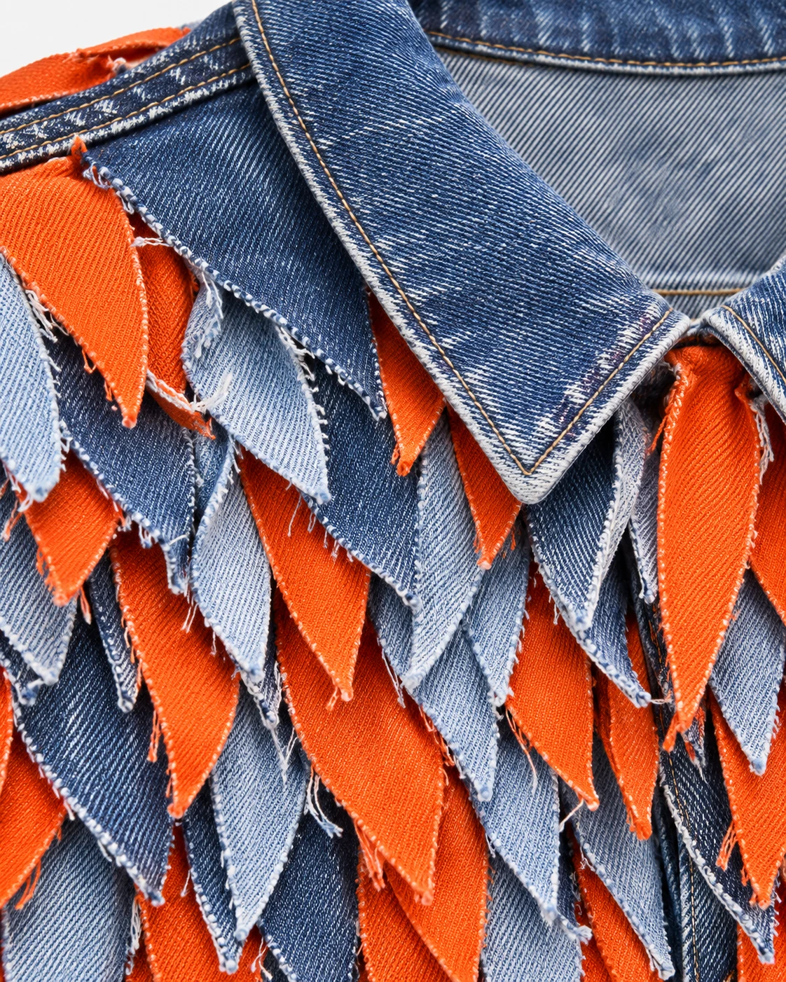 Blue Orange Layered Tab Denim Jacket — AI design reference 4