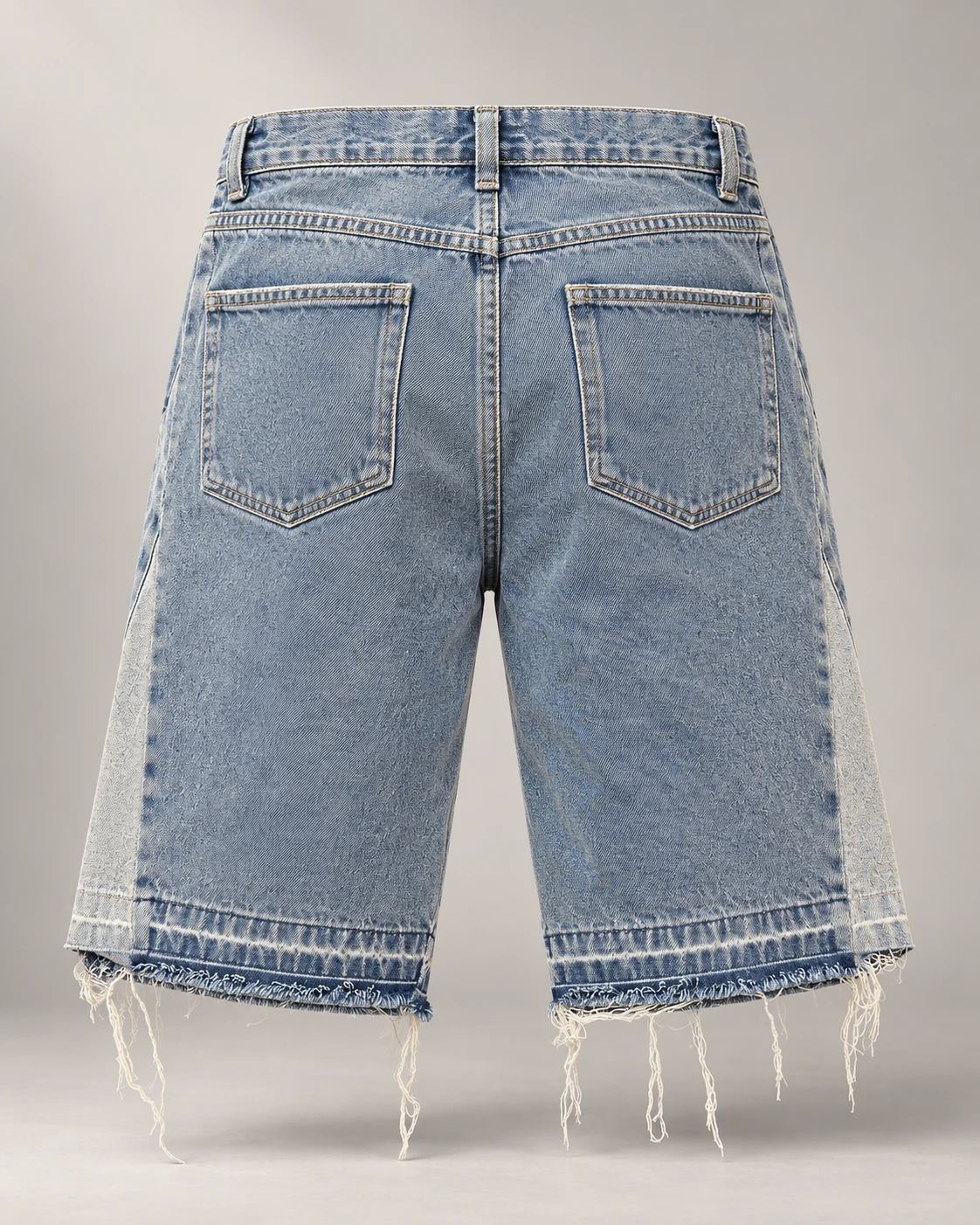 Light Blue Washed Raw-Hem Denim Shorts — AI design reference 2