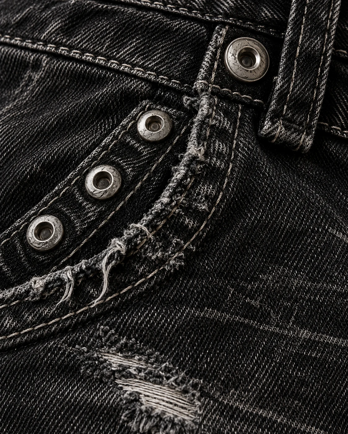 Black Heavy Wash Distressed Shorts — AI design reference 5