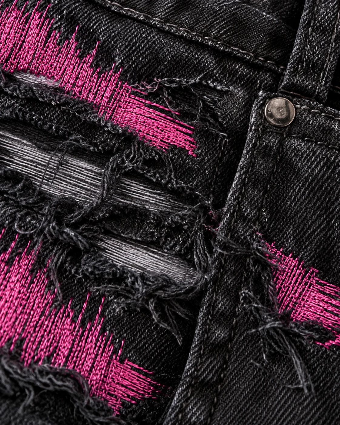Black Pink Distressed Patchwork Shorts — AI design reference 5