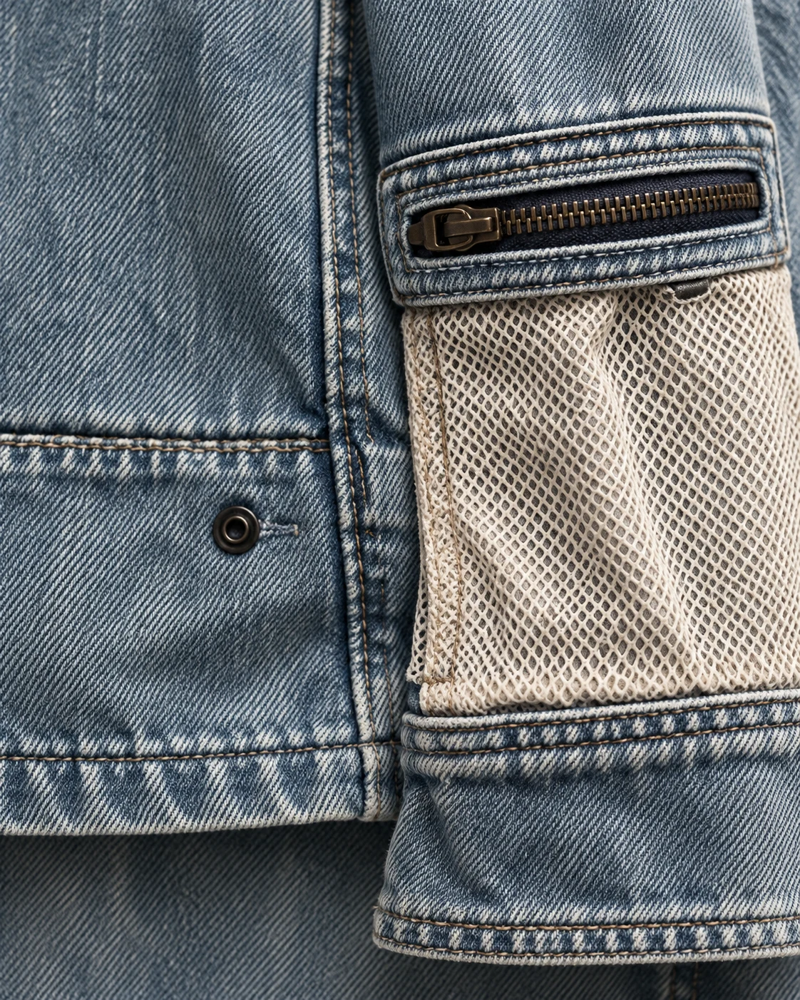 Blue Mesh Pocket Utility Denim Jacket — AI design reference 5