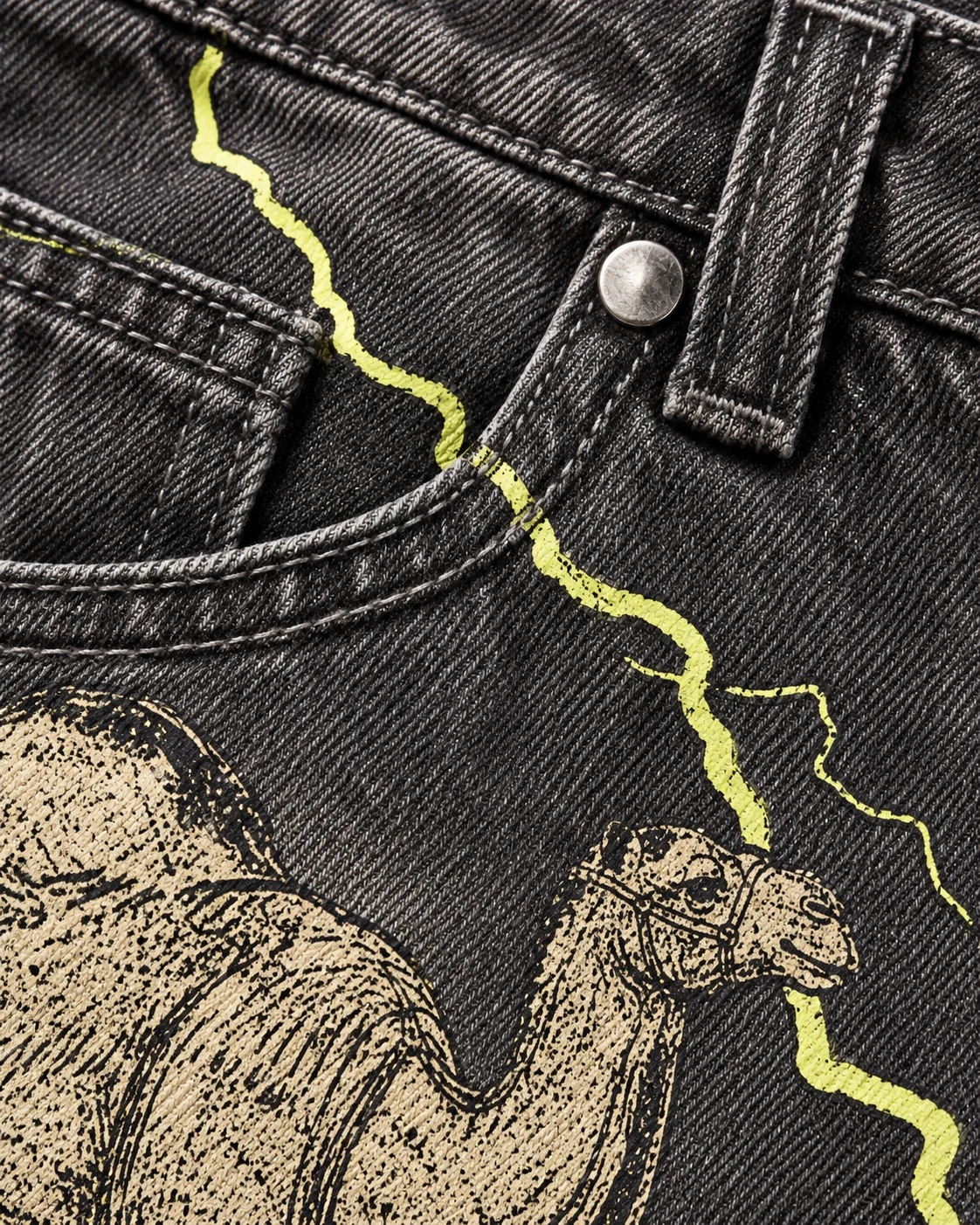 Grey Black Camel Graphic Shorts — AI design reference 5