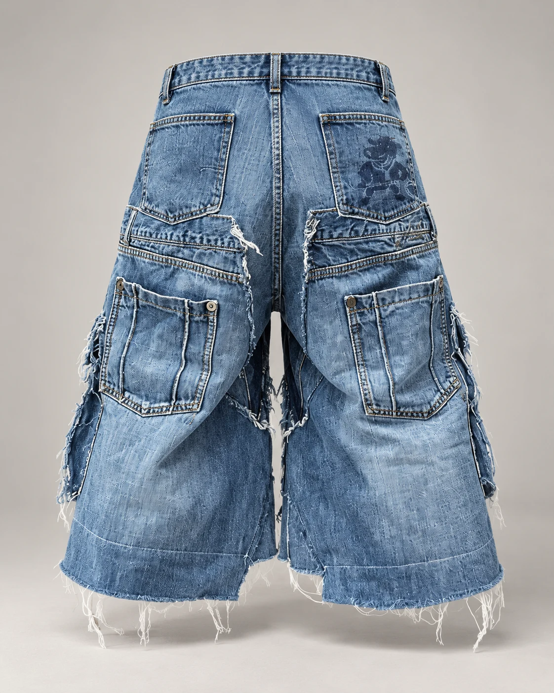 Blue Layered Pocket Denim Shorts — AI design reference 2