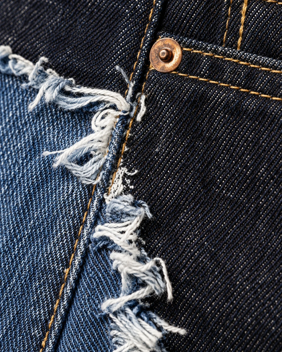 Two-Tone Blue Frayed Side Panel Shorts — AI design reference 5