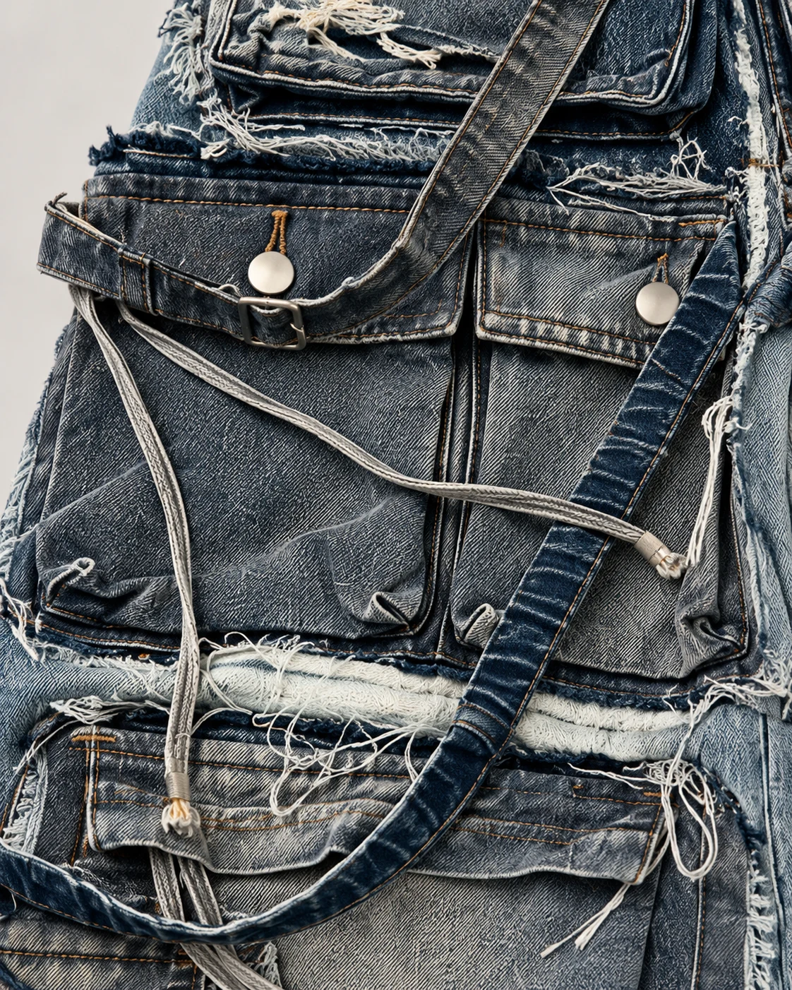 Patchwork Multi-Pocket Cargo Jeans — AI design reference 3