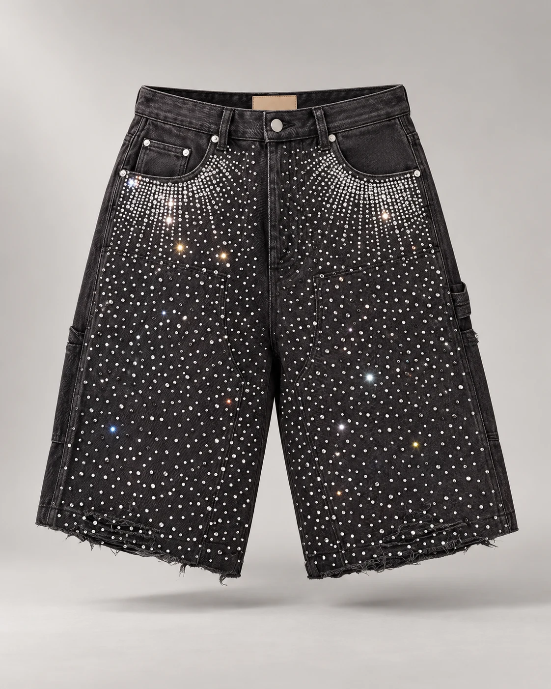 Dark Rhinestone Gradient Shorts — AI design reference 1