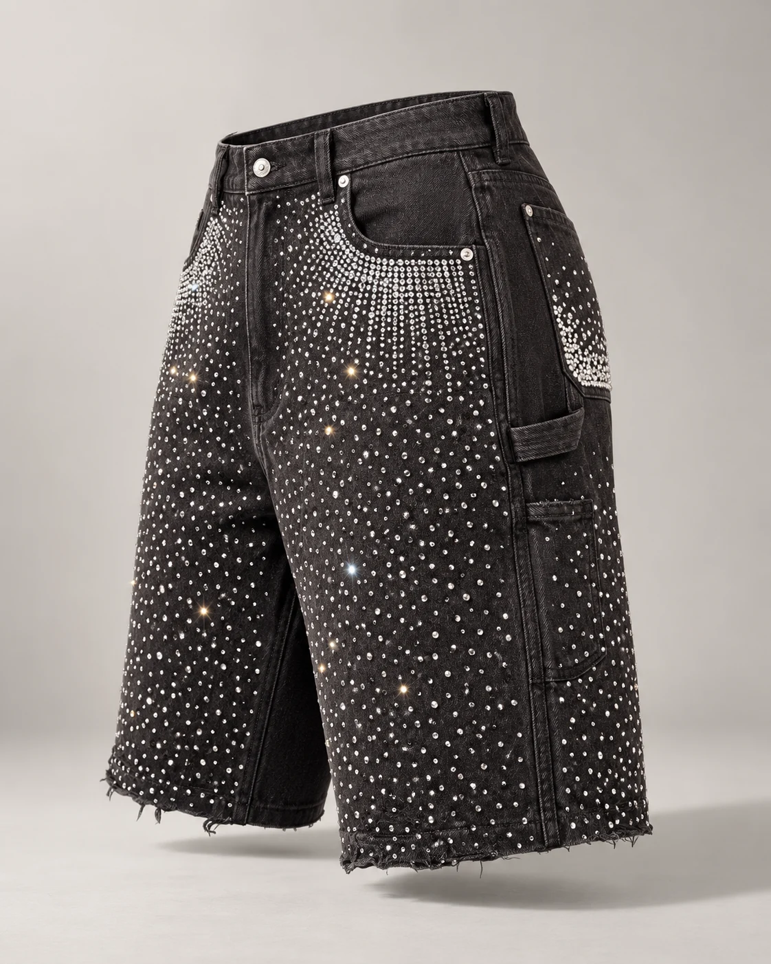Dark Rhinestone Gradient Shorts — AI design reference 3
