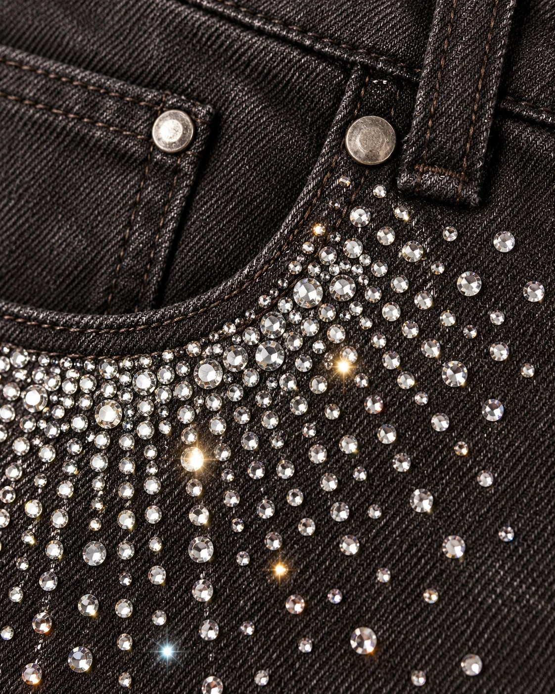 Dark Rhinestone Gradient Shorts — AI design reference 5