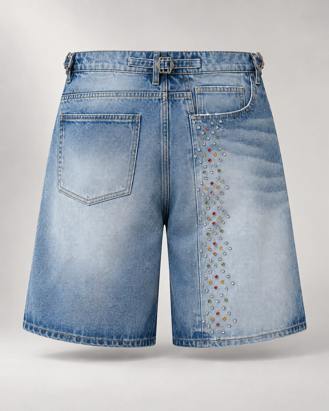 Light Blue Colorful Rivet Shorts — AI design reference 2