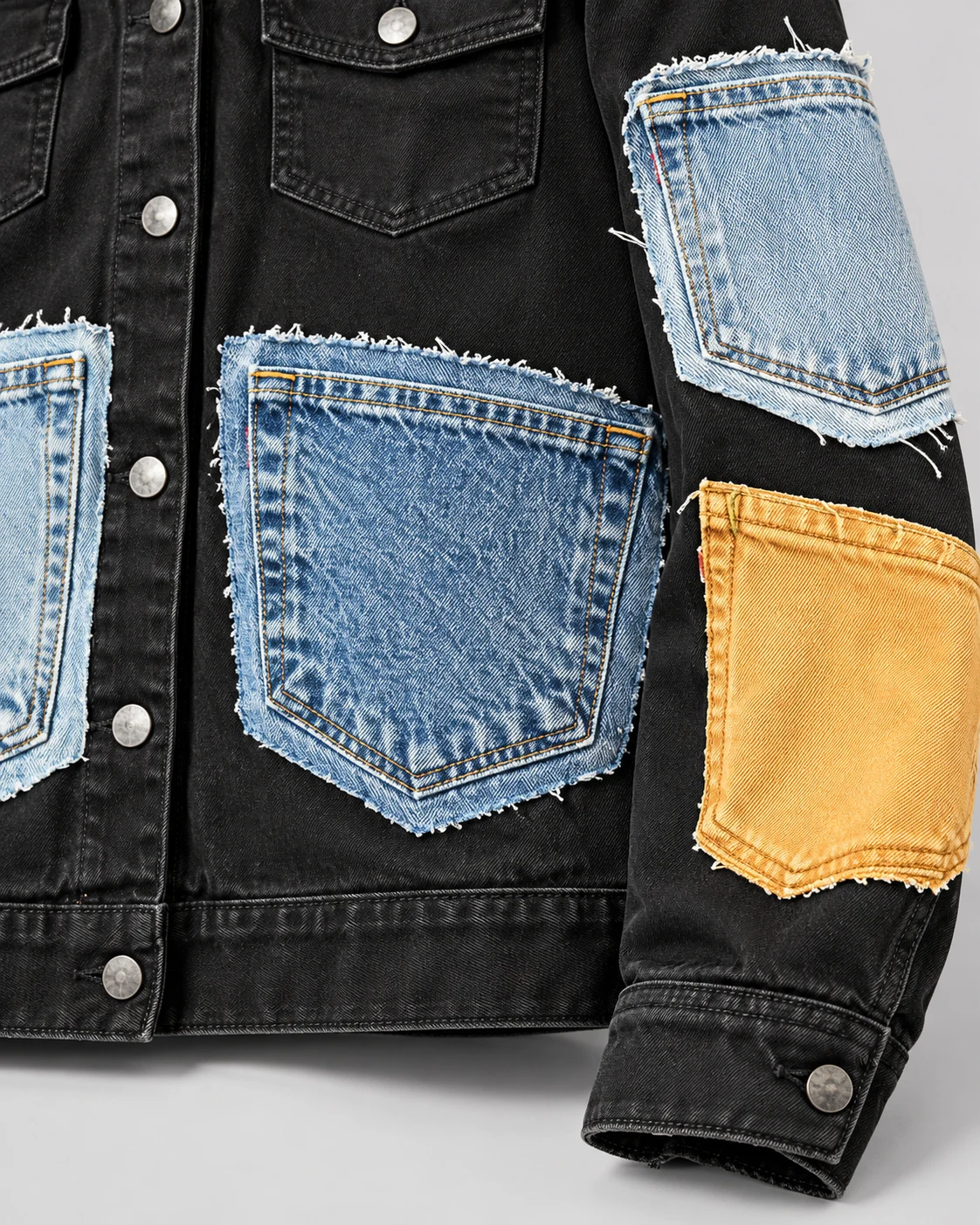 Black Contrast Pocket Denim Jacket — AI design reference 5