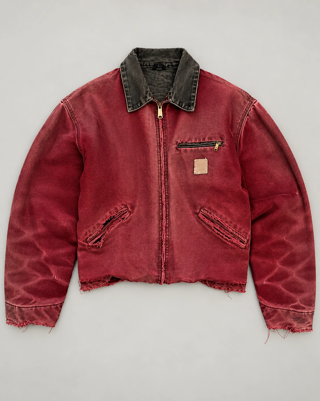 Washed Burgundy Canvas Jacket — AI design reference 1