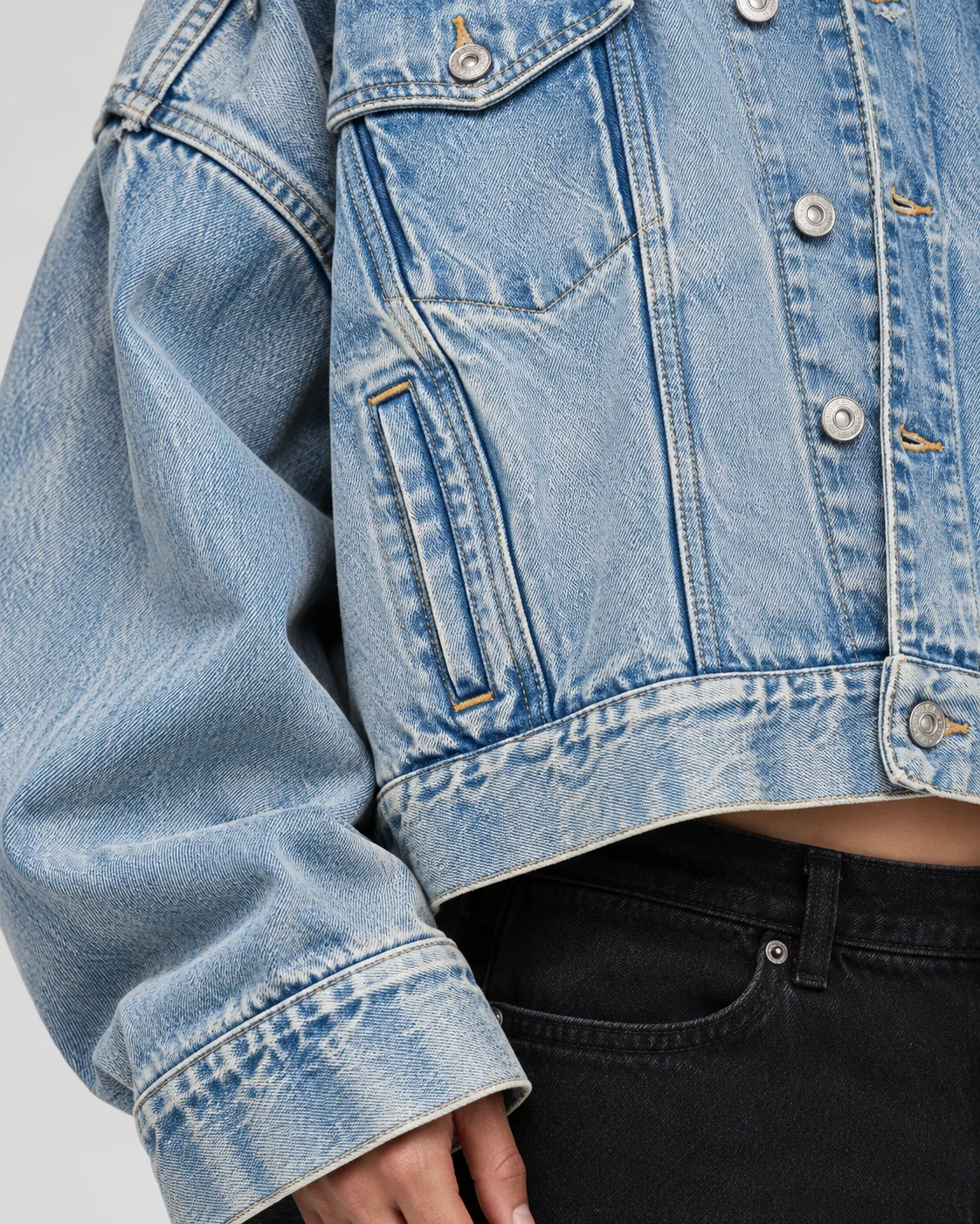 Light Blue Drop-Shoulder Cropped Denim Jacket — AI design reference 5