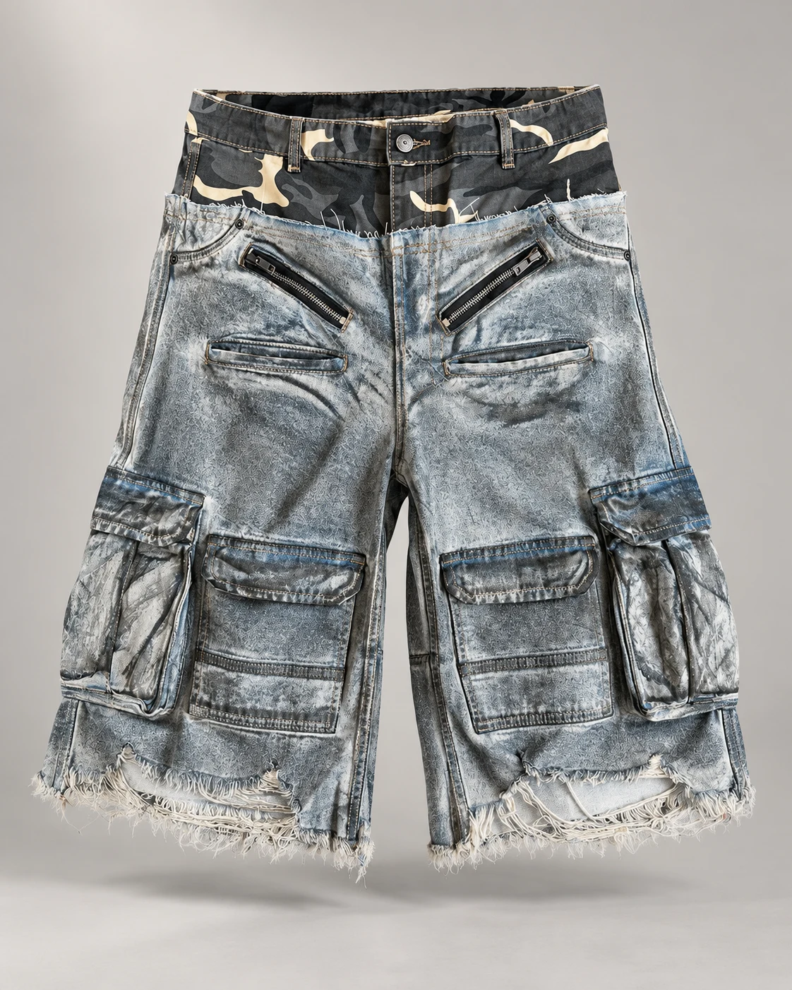 Camo Waist Vintage Cargo Shorts — AI design reference 1