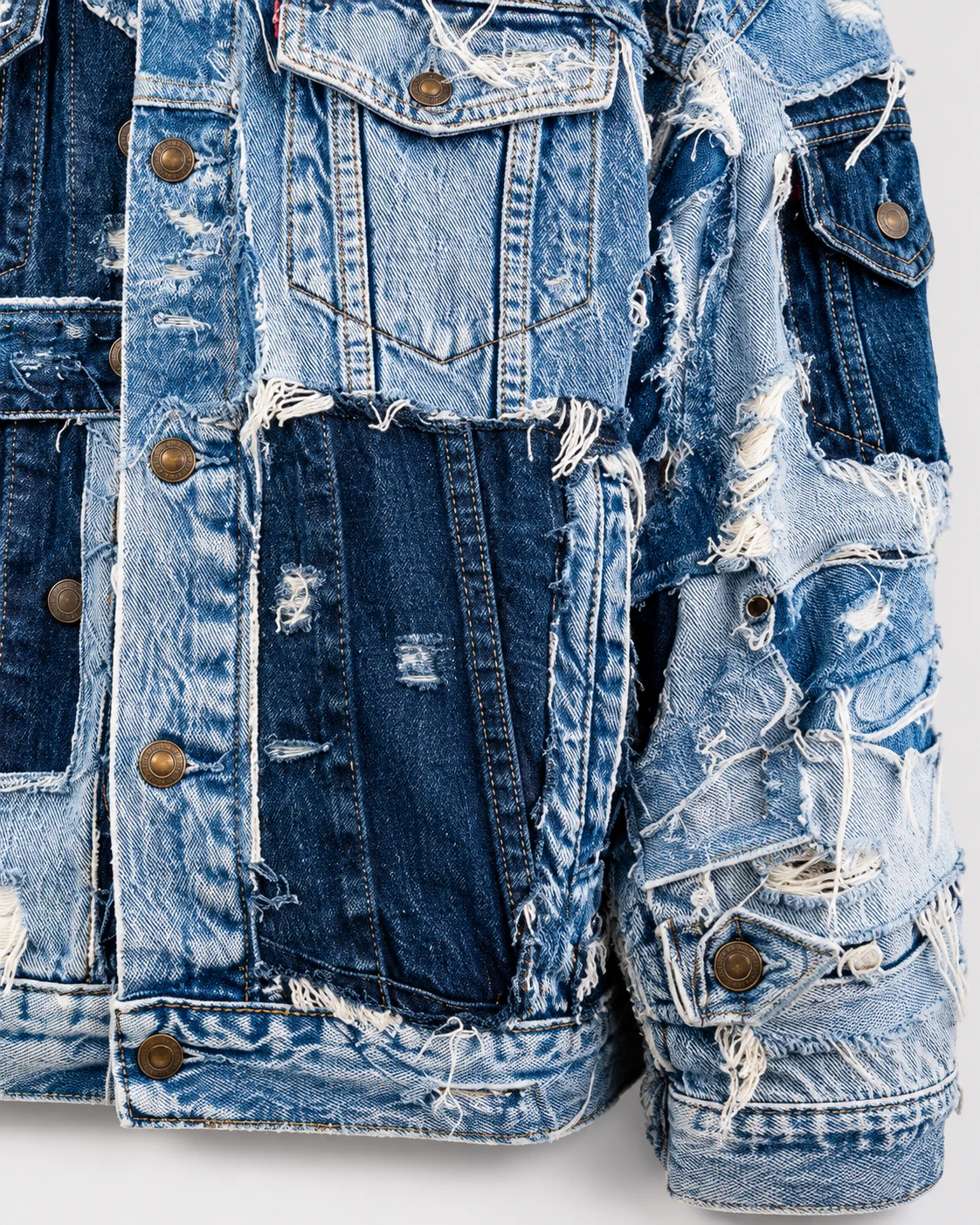 Blue Multi-Pocket Distressed Patchwork Jacket — AI design reference 5