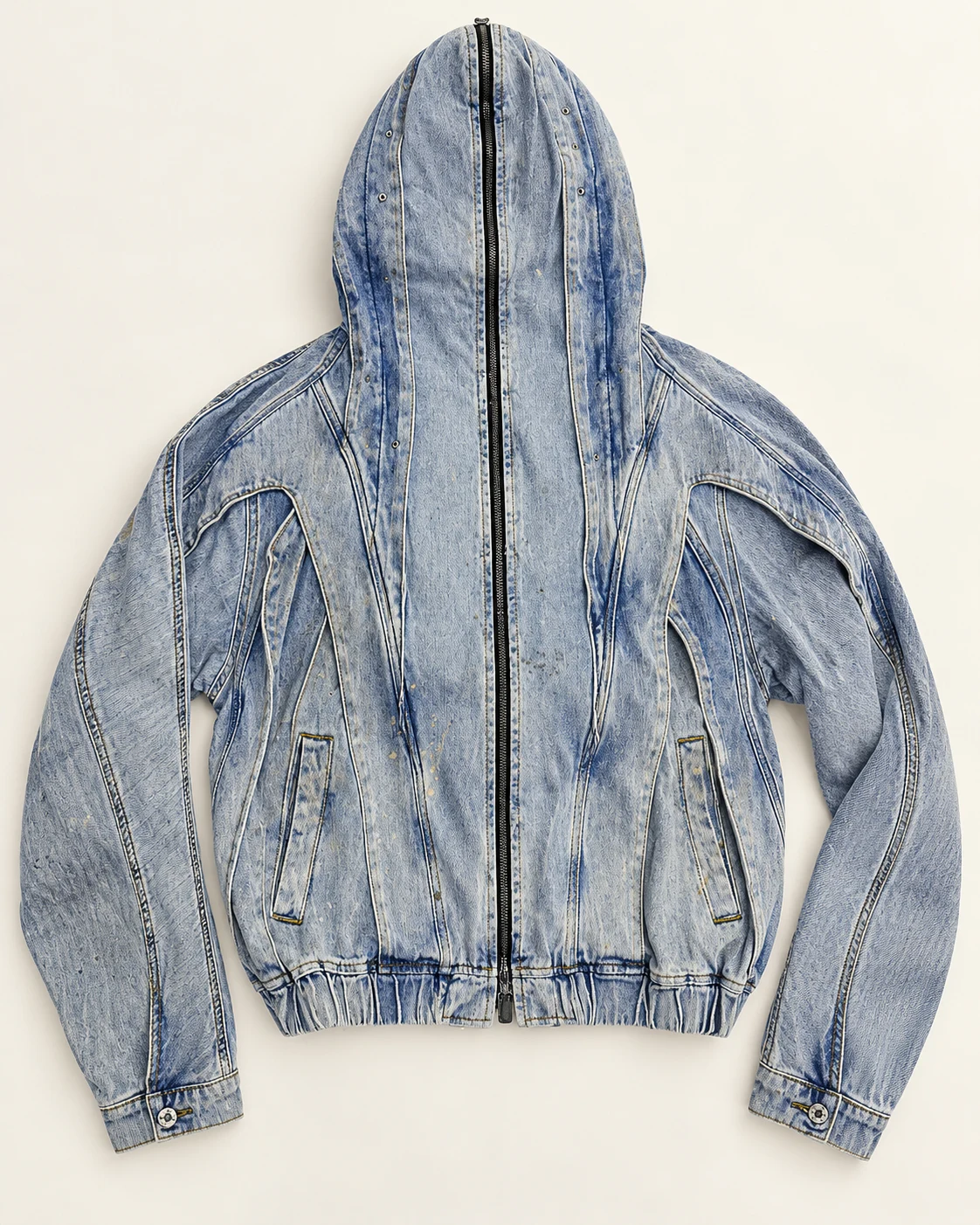 Light Blue Full-Zip Denim Hooded Jacket — AI design reference 1