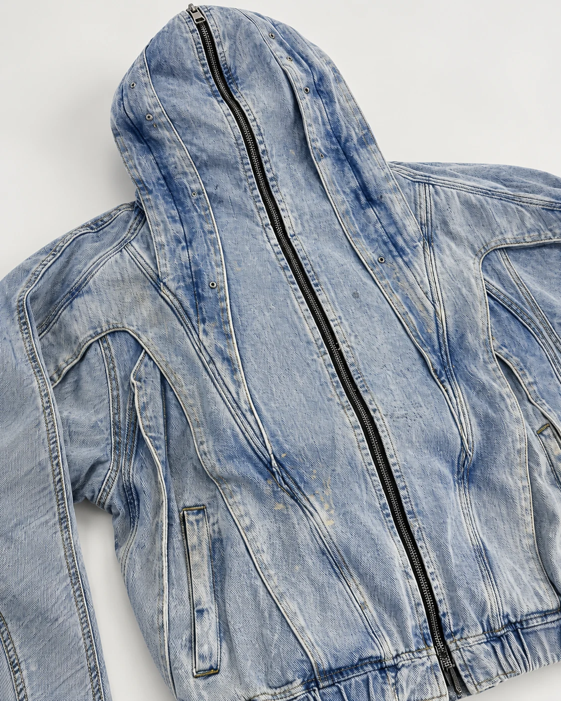Light Blue Full-Zip Denim Hooded Jacket — AI design reference 4