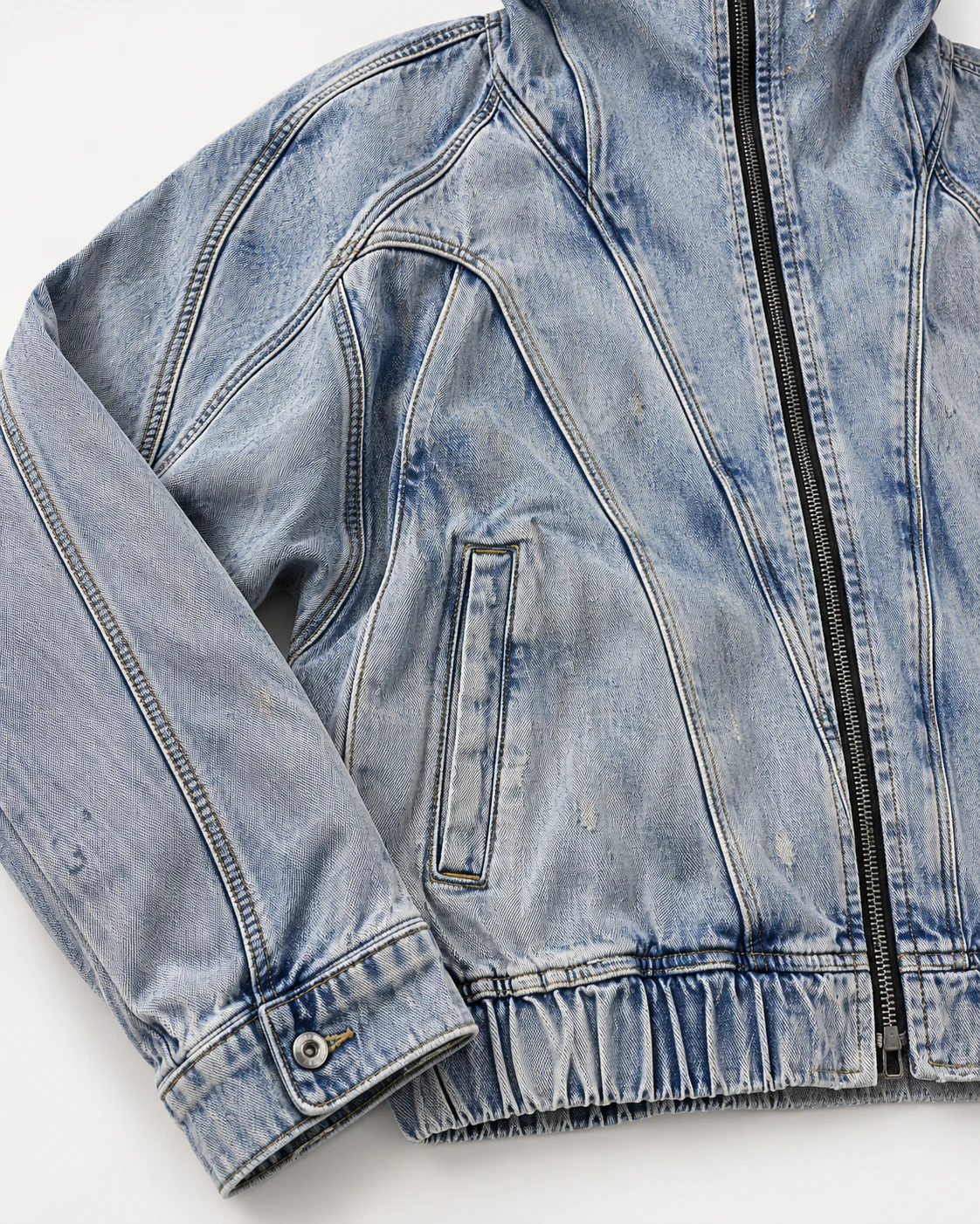 Light Blue Full-Zip Denim Hooded Jacket — AI design reference 5