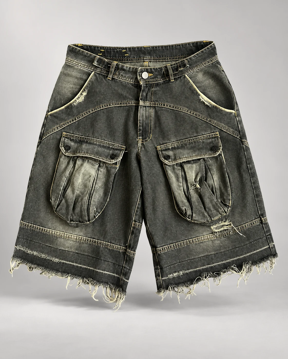 Olive Green Utility Pocket Shorts — AI design reference 1