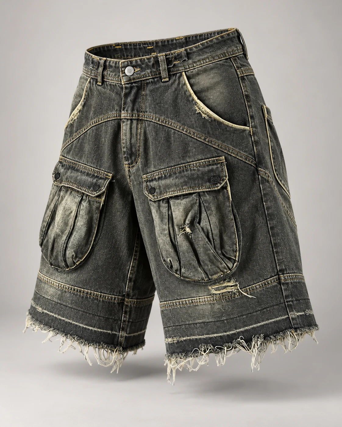 Olive Green Utility Pocket Shorts — AI design reference 3