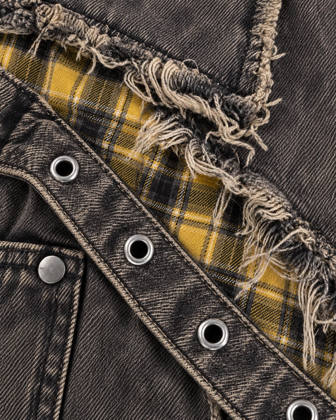 Grey Brown Studded Plaid Shorts — AI design reference 5